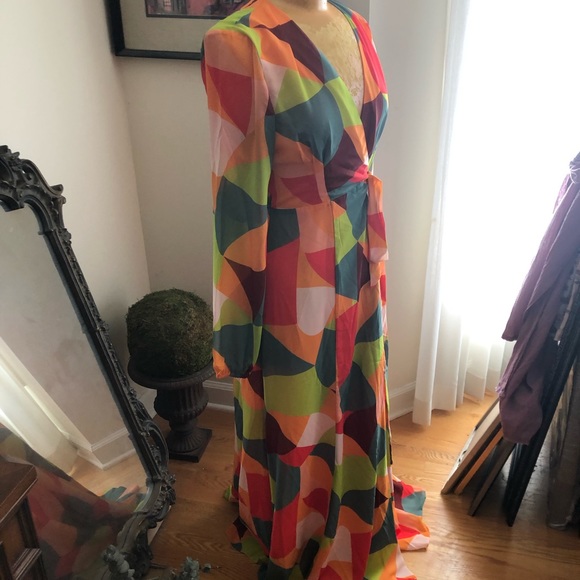 Anthropologie stunning mod wrap maxi dress S - Picture 5 of 11